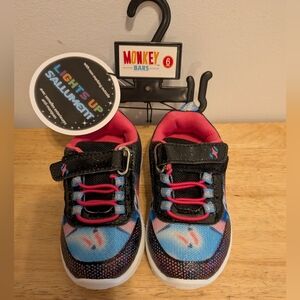 Kids Light-Up Sneakers - Black and Pink